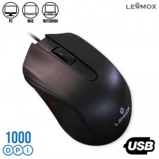 Mouse com Fio USB LEY-1539 Lehmox - Preto